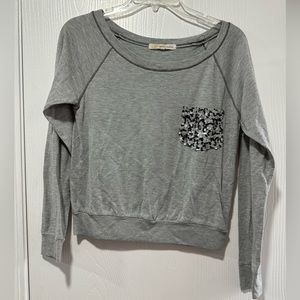 Rewind grey with sequin pocket long sleeve shirt size medium - good condition